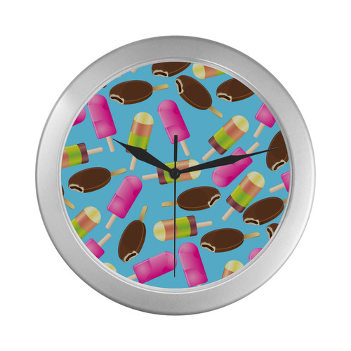 icecream Silver Color Wall Clock