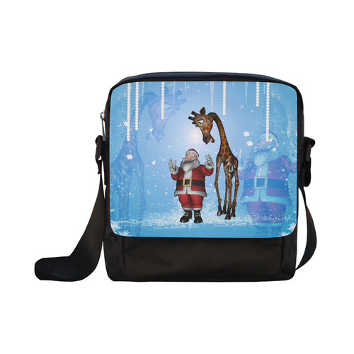 Funny Santa Claus and giraffe Crossbody Nylon Bags (Model 1633)