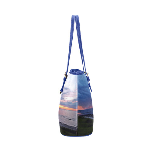 Sunset RainStorm Leather Tote Bag/Large (Model 1651)