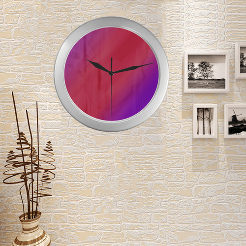 hipster1 Silver Color Wall Clock