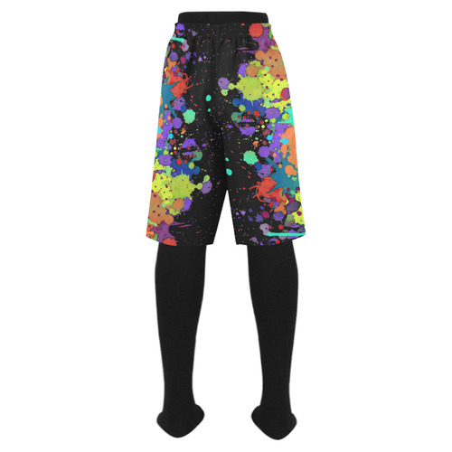 CRAZY multicolored SPLASHES / SPLATTER / SPRINKLE Men's Swim Trunk (Model L21)