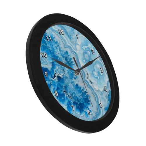 Blue Aqua Geode Nature Fine Art Circular Plastic Wall clock
