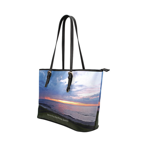 Sunset RainStorm Leather Tote Bag/Large (Model 1651)
