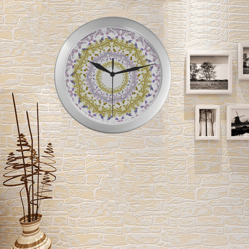 humbirds 6 Silver Color Wall Clock