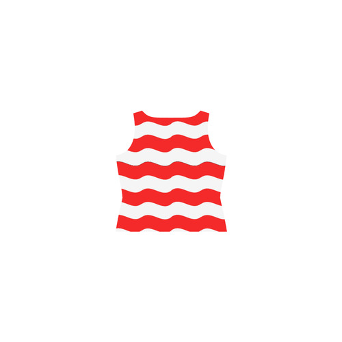 Wavy American Flag Sleeveless Splicing Shift Dress(Model D17)