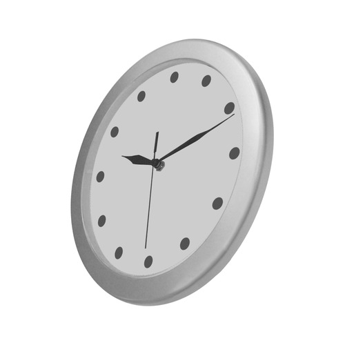 Clock Face Dots black transparent Silver Color Wall Clock