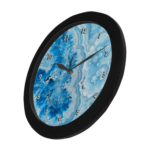Blue Aqua Geode Nature Fine Art Circular Plastic Wall clock