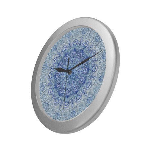 mandala1- 5 Silver Color Wall Clock