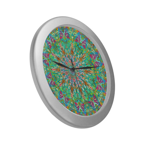 particle Silver Color Wall Clock