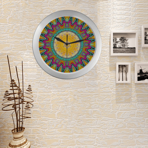 chuppah 2 Silver Color Wall Clock