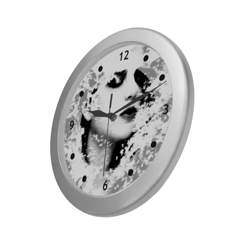 Dreaming Girl - Grunge Style Black White Silver Color Wall Clock