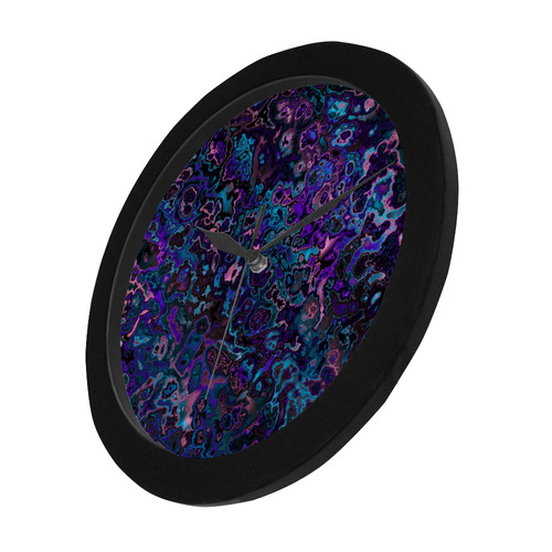 pink purple turquoise Circular Plastic Wall clock