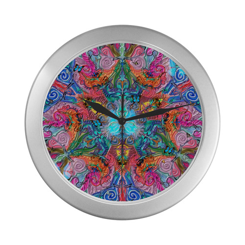 rosace Silver Color Wall Clock