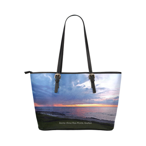 Sunset RainStorm Leather Tote Bag/Small (Model 1651)