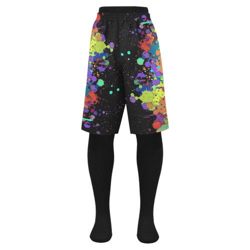 CRAZY multicolored SPLASHES / SPLATTER / SPRINKLE Men's Swim Trunk (Model L21)