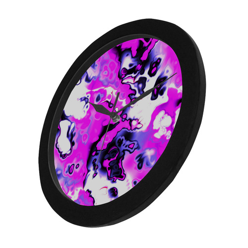 pink purple white abstract Circular Plastic Wall clock