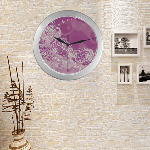 55 Silver Color Wall Clock