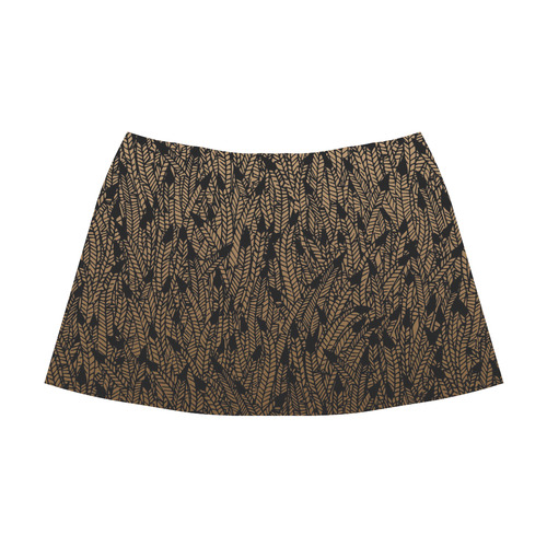 brown ombre feathers pattern black Mnemosyne Women's Crepe Skirt (Model D16)