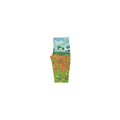 Vincent Van Gogh Field With Red Poppies Hestia Cropped Leggings (Model L03)