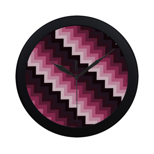 Mulberry Wine Chevron Circular Plastic Wall clock