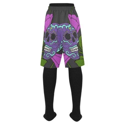 Día De Los Muertos Skull Flowers Men's Swim Trunk (Model L21)