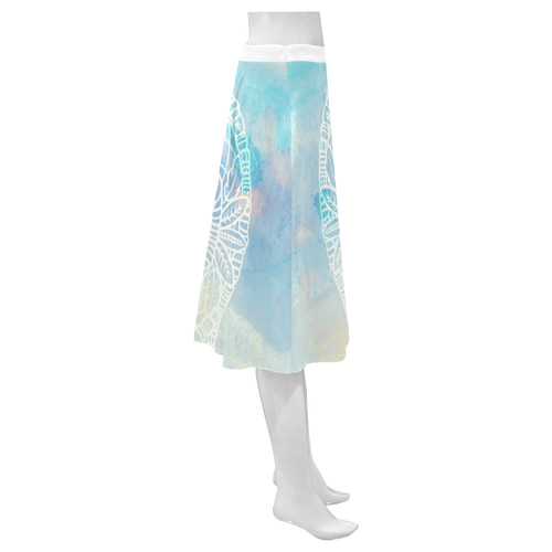 Indians Dreamcatcher HORSE Watercolor Painting Mnemosyne Women's Crepe Skirt (Model D16)