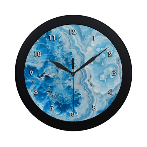 Blue Aqua Geode Nature Fine Art Circular Plastic Wall clock