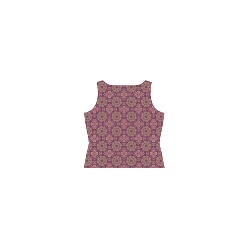 Mauve Doily and Anemone Sleeveless Splicing Shift Dress(Model D17)