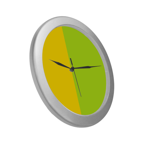 Only two Colors: Sun Yellow - Spring Green Silver Color Wall Clock