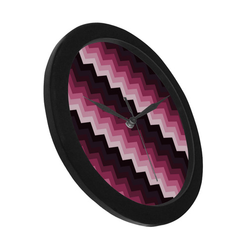 Mulberry Wine Chevron Circular Plastic Wall clock