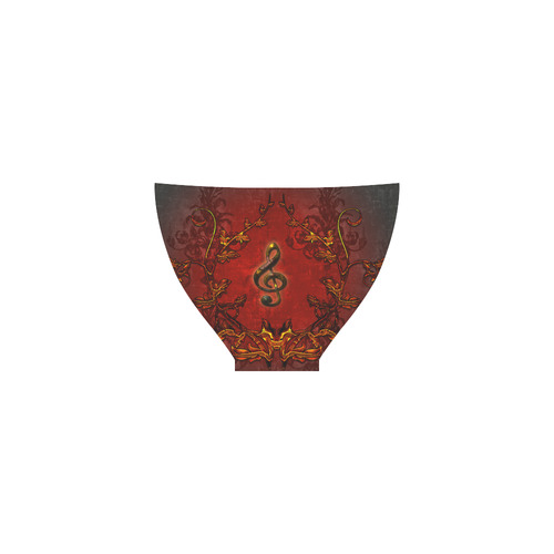 Music, clef and red floral elements Custom Bikini Swimsuit