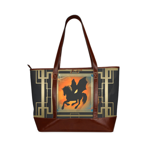 Unicorn silhouette Tote Handbag (Model 1642)