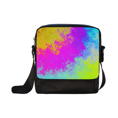 Grunge Radial Gradients Red Yellow Pink Cyan Green Crossbody Nylon Bags (Model 1633)