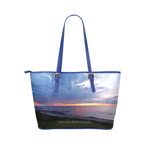 Sunset RainStorm Leather Tote Bag/Large (Model 1651)