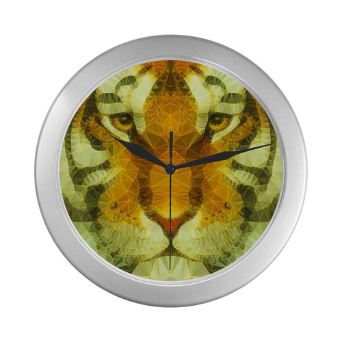 tiger Silver Color Wall Clock