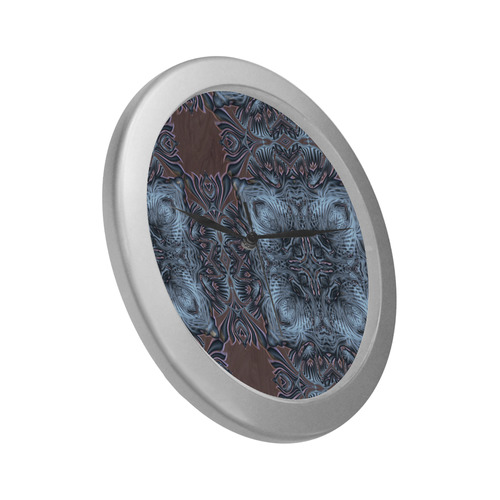 zen abstract geoemtric Silver Color Wall Clock