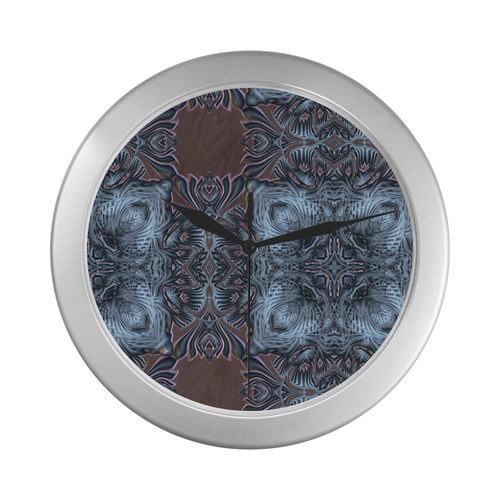 zen abstract geoemtric Silver Color Wall Clock