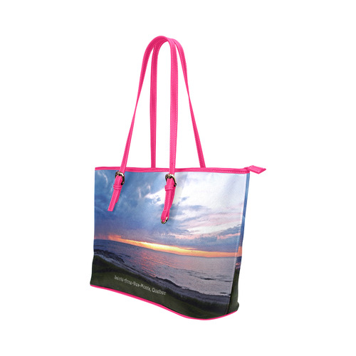 Sunset RainStorm Leather Tote Bag/Large (Model 1651)