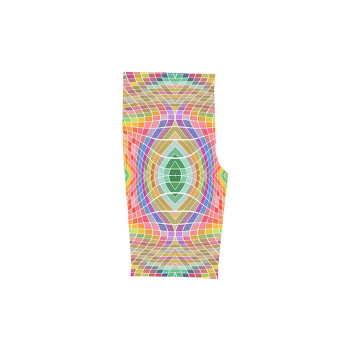 Multicolored Squares Grid Waves - white Men's Swim Trunk (Model L21)