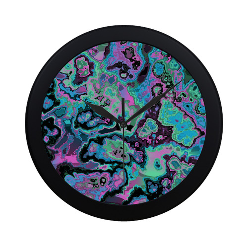 blue green pink purple Circular Plastic Wall clock