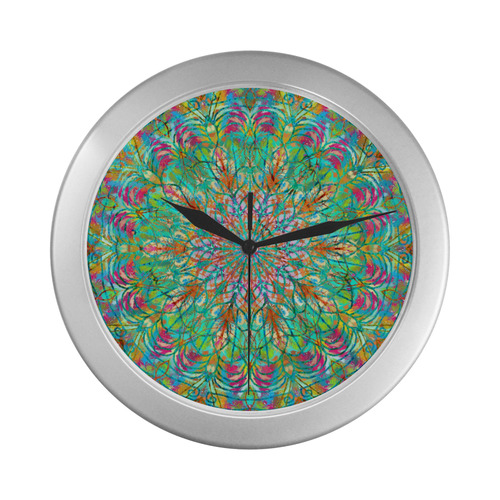 particle Silver Color Wall Clock