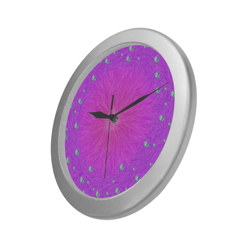 Untitled-pompon 2-2 Silver Color Wall Clock