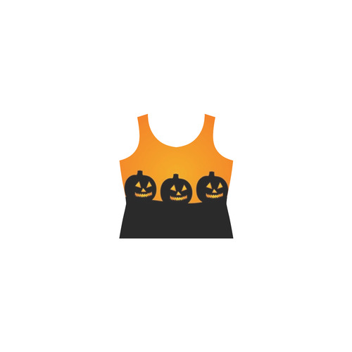 Halloween Jack-o-Lanterns Sleeveless Splicing Shift Dress(Model D17)