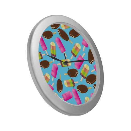 icecream Silver Color Wall Clock