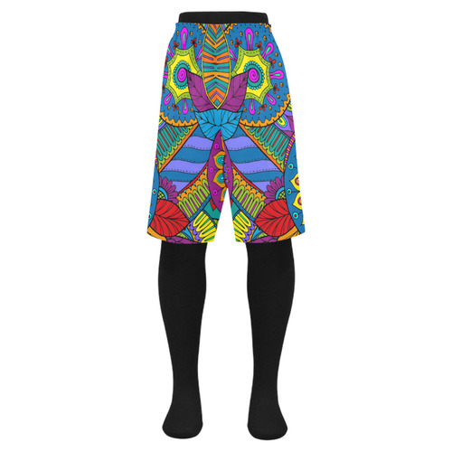 Pop Art PAISLEY Ornaments Pattern multicolored Men's Swim Trunk (Model L21)