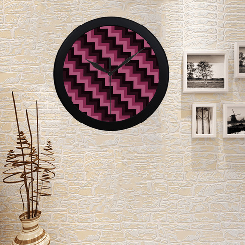 Mulberry chevron Circular Plastic Wall clock