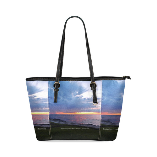 Sunset RainStorm Leather Tote Bag/Small (Model 1640)