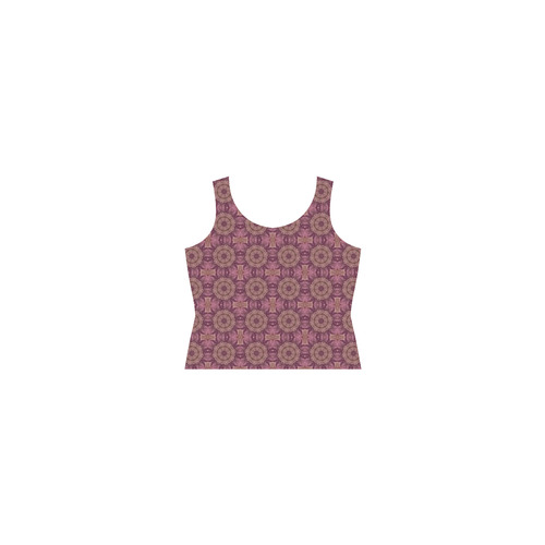 Mauve Doily and Wild Berry Sleeveless Splicing Shift Dress(Model D17)