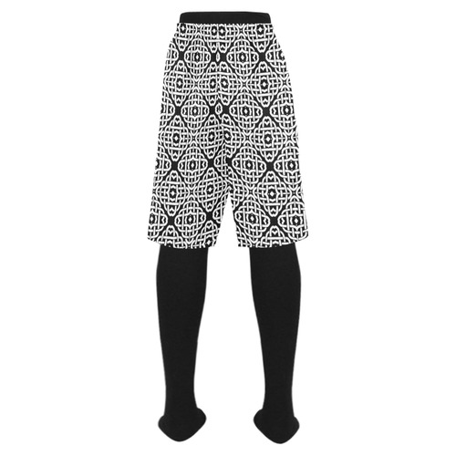 CELTIC KNOT pattern - black white Men's Swim Trunk (Model L21)