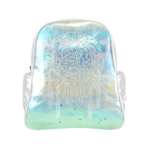 Indians Dreamcatcher HORSE Watercolor Painting Multi-Pockets Backpack (Model 1636)